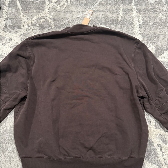 NWT SKIMS Boyfriend Fleece V Neck Pullover Espresso - Picture 5 of 8